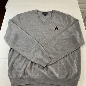 Brooks Brothers Custom Vanderbilt Commodores Gray V-Neck Sweater
